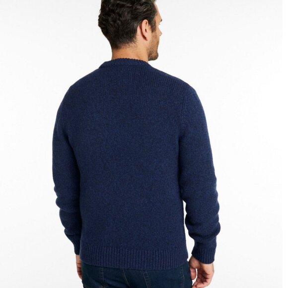EUC Men's L.L. BEAN 100% Wool Shetland Crewneck Sweater Navy | Size XLR - Picture 2 of 7
